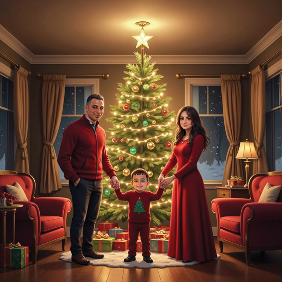 لحظة إضاءة الشجرة السحرية